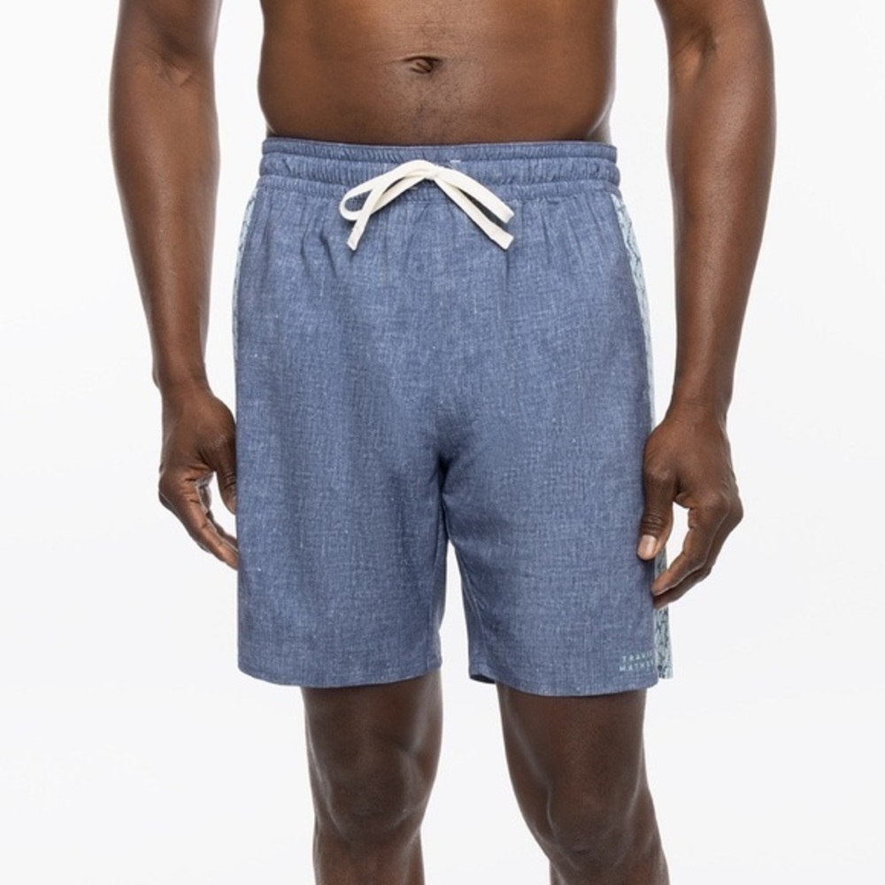 NWT Travis Mathew Locksmith 7” Boardshorts size Small in Heather Blue